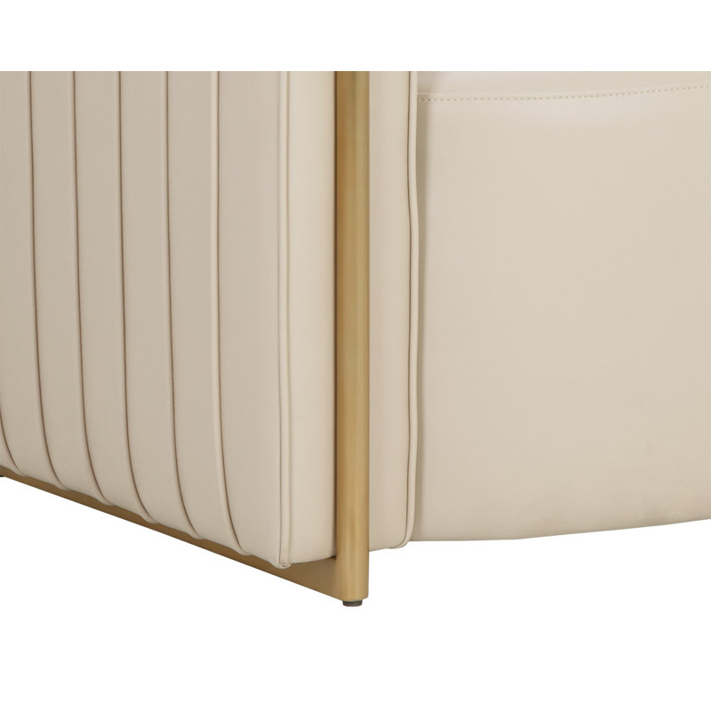 Lounge Chair, Cream Faux Leather