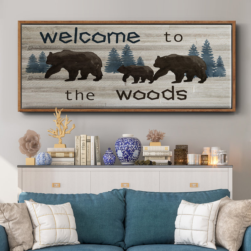 Bears Welcome- Framed Canvas, 20" H x 50" W