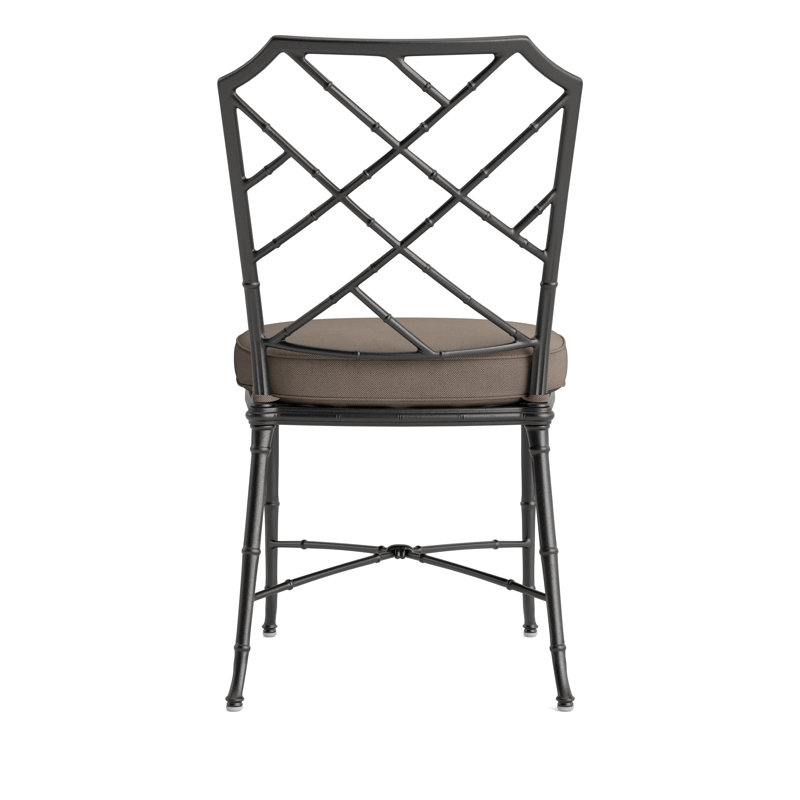Calcutta Outdoor Dining Side Chair, Fusion Moccasian, Textured Pewter, Brown