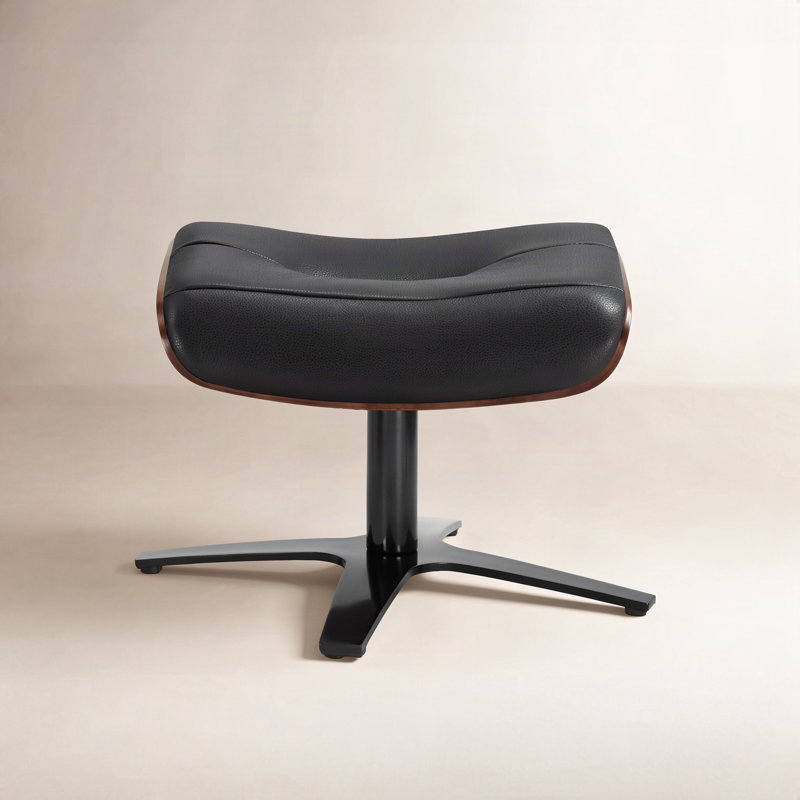 Dillon Leather Ottoman, New York Midnight