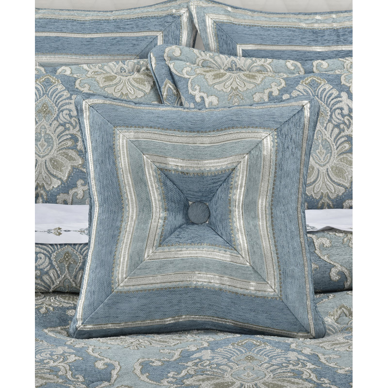 Celtic 18" Square Velvet Throw Pillow with Tufted Button