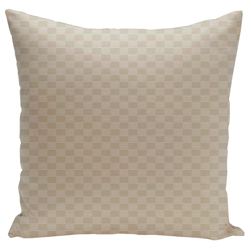 Geometric Gingham Reversible Throw Pillow, 16" x 16", Oatmeal