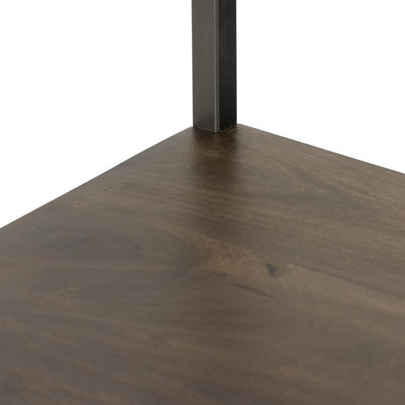Trey Aasmin Bookshelf - Black Wash Poplar, Natural Iron