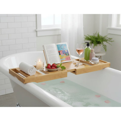 Table de baignoire extensible en bambou Premium
