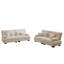 Ensemble de salon modulaire en chenille 2 pièces avec sièges profonds et coussins, beige-247349644