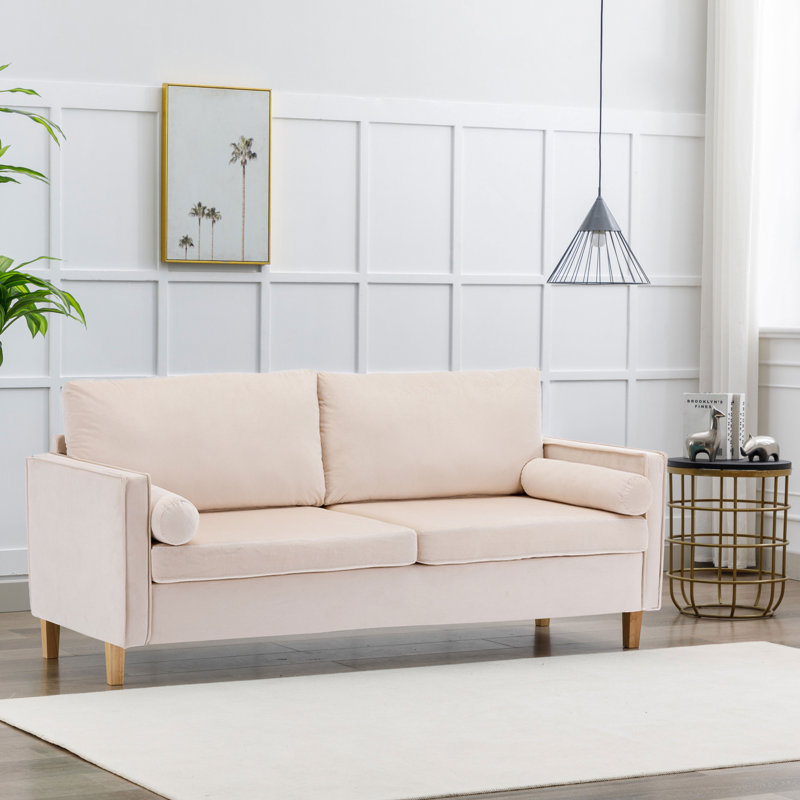 67.3'' Velvet Loveseat, Beige