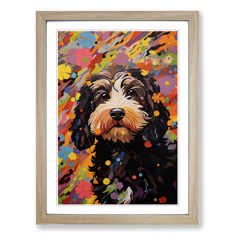 Single Picture Frame Print on Wood, Oak Framed, 46cm H x 34cm W