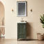 Meuble-lavabo simple de 18 po entièrement assemblé, armoire en bois massif, tiroirs à fermeture en douceur, procédé de peinture à 5 couches, dos ouvert pour faciliter l'installation du tuyau, peinture imperméable, installation