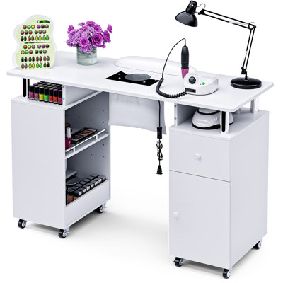  Bureau à clous professionnel Kylan avec dépoussiéreur, coussin chauffant et multi-rangements