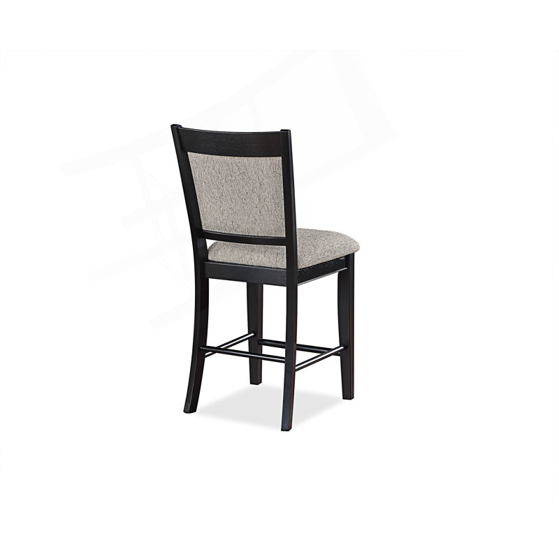 Tabouret de bar 2 pièces Farmhouse Style, Siège beige / structure noire