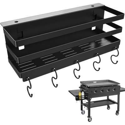 Upgraded Stainless Steel Griddle Caddy For 28"/36" Blackstone Griddles, With A Allen Key, Space Saving BBQ Accessories Storage Box, Free From Drill Hole&Easy To Install