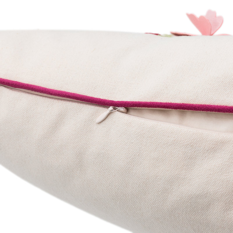 Embroidered Canvas Pillow Cover