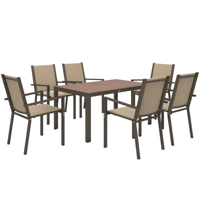 Steel Patio Dining Set Table,