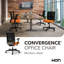 Chaise de travail ergonomique en filet Convergence, structure noire, abricot-121642654-81753456