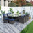 Amher 10 - Person Wicker Patio Dining Set with Rectangular Table , Cushions Included-826563052-927614628