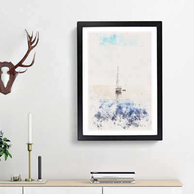 Lone Sailboat - Picture Frame Painting Print