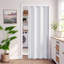 Porte pliante accordéon intérieure 60 po x 80 po en PVC blanc à double couche avec roulettes améliorées, quincaillerie complète et poignées, idéale pour les portes de placard et de salle de bain-131584090-131584093