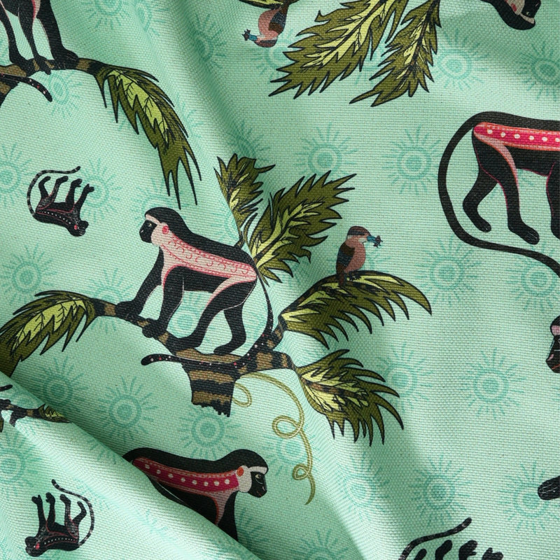 Monkey Palm Heavyweight Linen Fabric, Oasis