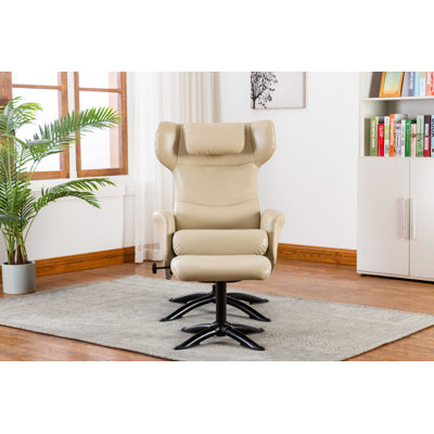 Fauteuil inclinable ergonomique manuel en similicuir avec repose-pieds de 28,7 po de largeur Bourkelands