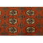 Tapis Bokhara 2,54 m x 3,10 m, en laine orange, noué à la main, style tribal oriental