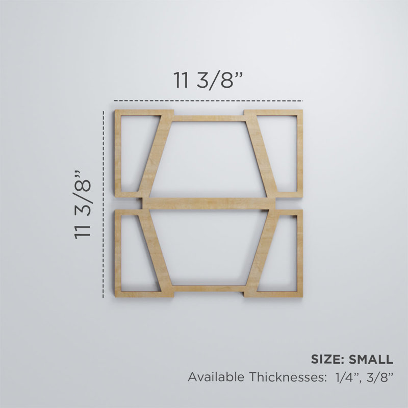Panneaux muraux en bois Greeley, Naturel, H 11 3/8 po x l 11 3/8 po x P 3/8 po