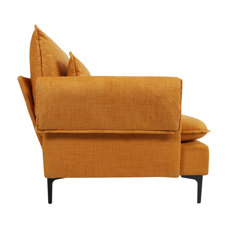 Chaise de salon rembourrée 33 po, Jaune