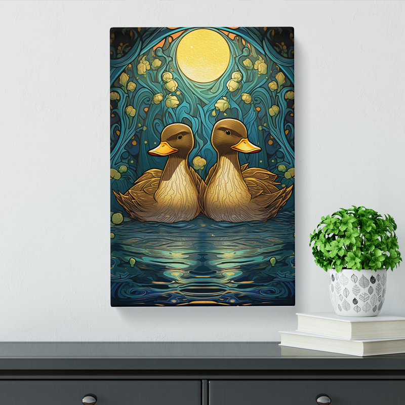 Rubber Ducks Nouveau - Print, 50cm H x 35cm W x 3cm D