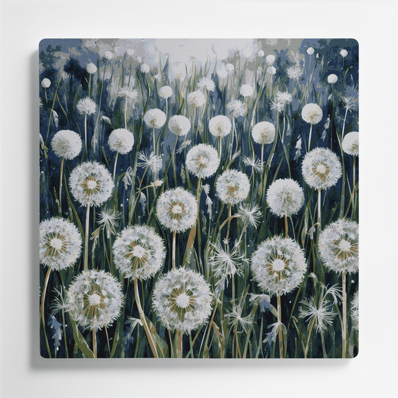 Art mural en métal Botanical Dandelion, H 12 po x l 12 po