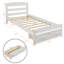 Lit simple avec rangement et lattes en bois massif - blanc, sans sommier