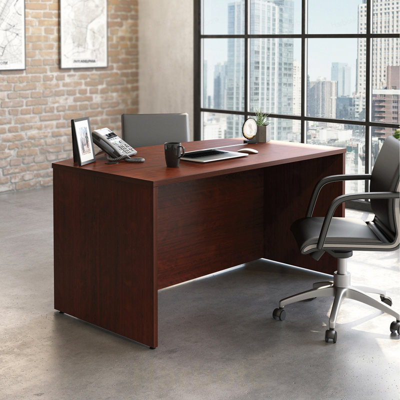 Bowfront Executive Desk 60", Red finish