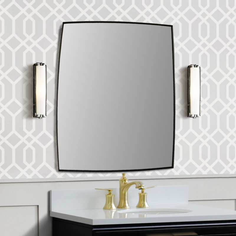 Metal Rectangle Mirror, Black