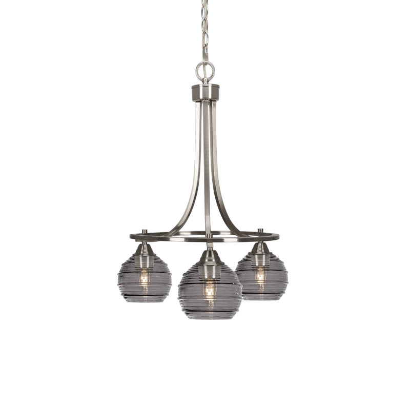 Lustre 3 lumières Ottavia Paramount, Nickel brossé, Clair