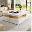 Table basse moderne carrée avec rangement à 4 tiroirs, parfaite pour organiser et rehausser votre salon-41869662