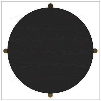 Table de bout ronde Benson avec conception à deux niveaux et pieds en laiton vieilli, parfaite pour les intérieurs modernes et élégants