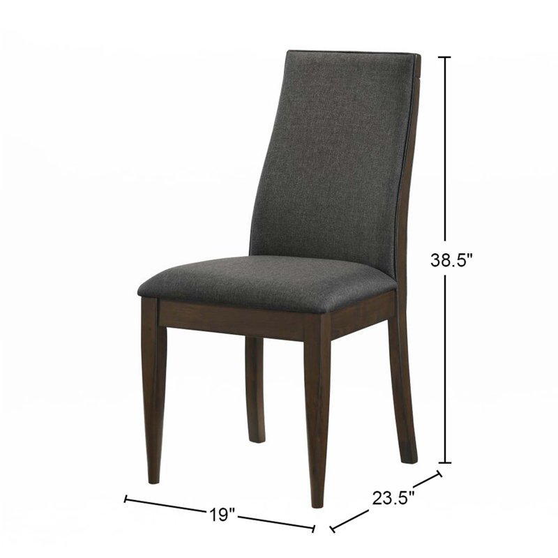 Ensemble de 2 chaises de salle à manger rembourrées en tissu gris