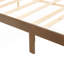 Grand lit en bois de pin avec tête et pied de lit en rotin, avec plateforme de lit rehaussée centrale, noyer-265367478-265367479