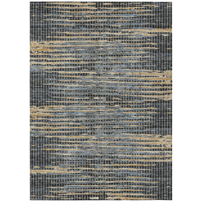 Machine Washable Indoor/Outdoor Chantille ACN2642 Abstract Rug