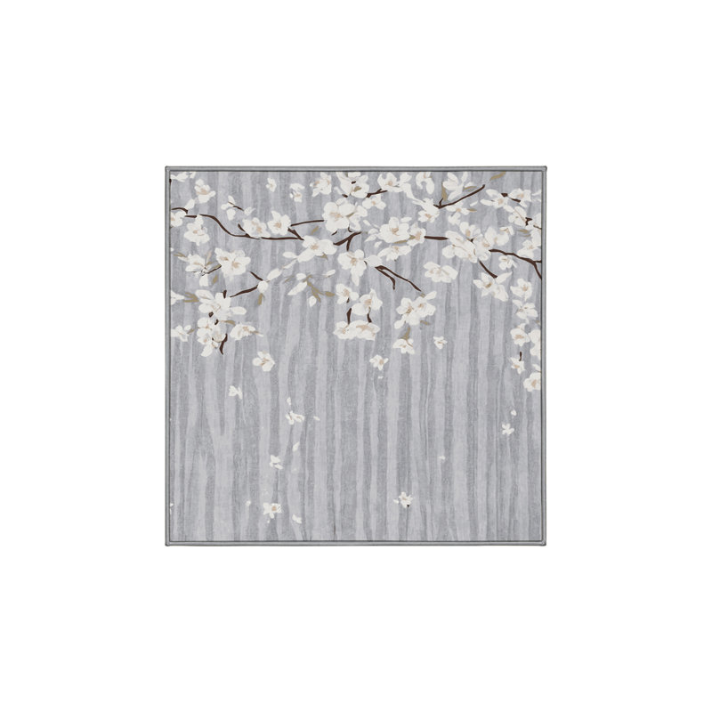 Tapis gris soyeux et moelleux, Carré 3 pi