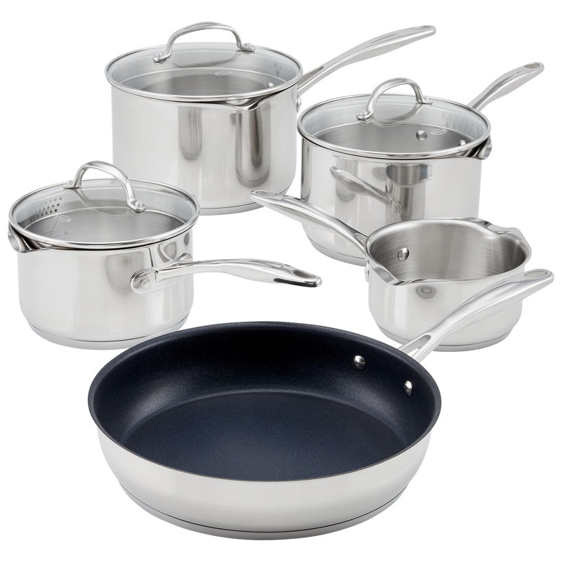 Stellar 7000, 5 Piece Stainless Steel Cookware Set with Draining Lid