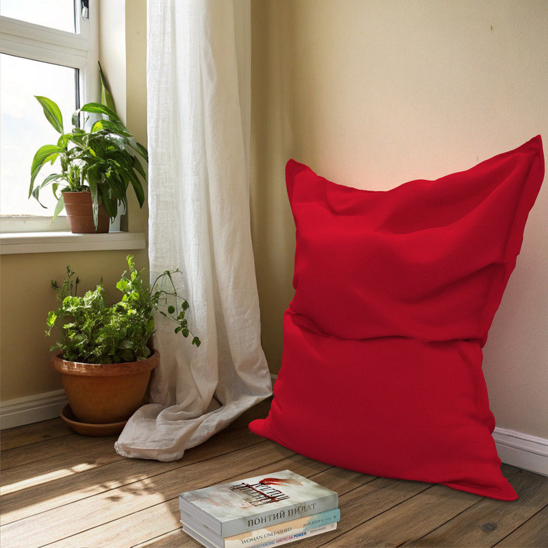 Housse pour fauteuil à billes Sunbrella (sac seulement, grand), Sunbrella toile rouge jockey, H 10 po x l 47 po x P 63 po