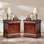 Ensemble de 2 tables de chevet à 2 tiroirs de 23,5 po, grande table de chevet avec espace de rangement pour la chambre à coucher (ensemble de 2)
