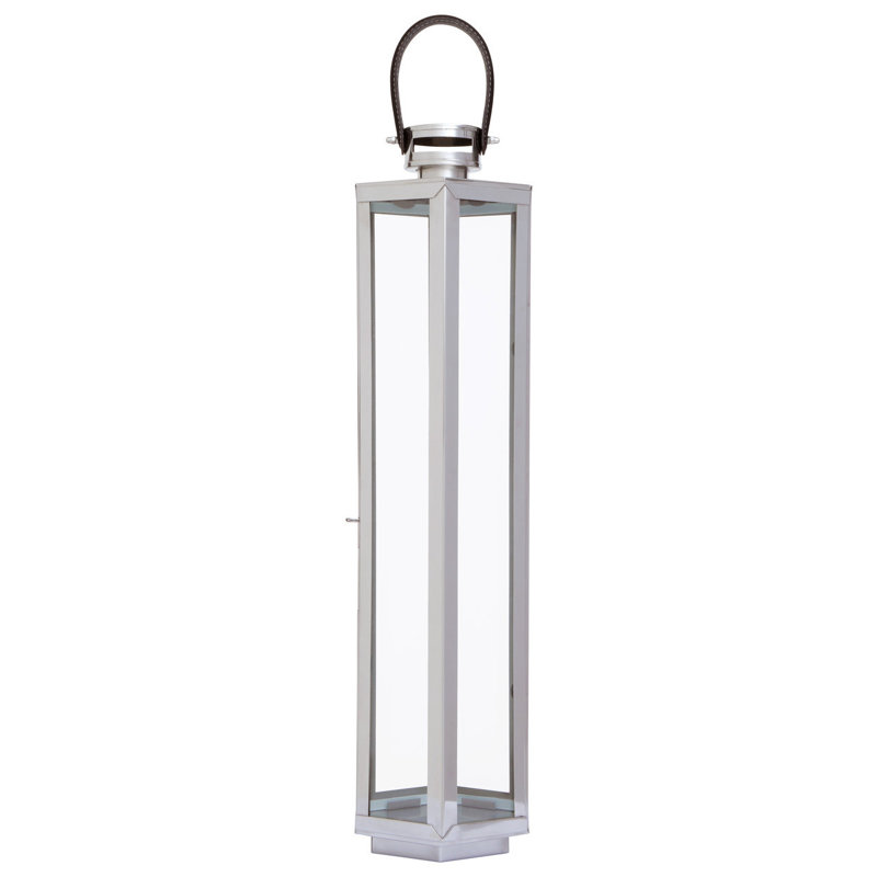 Francesca Tabletop Lantern, Silver, 82 cm H x 19 cm W x 19 cm D
