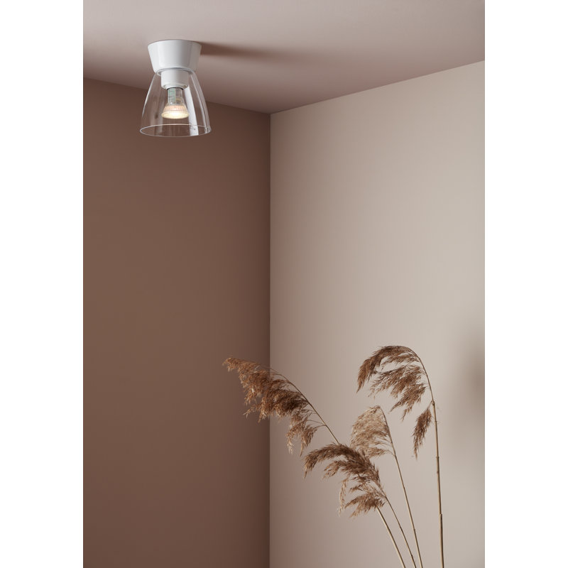Bizzo Glass Flush Mount, White, Clear