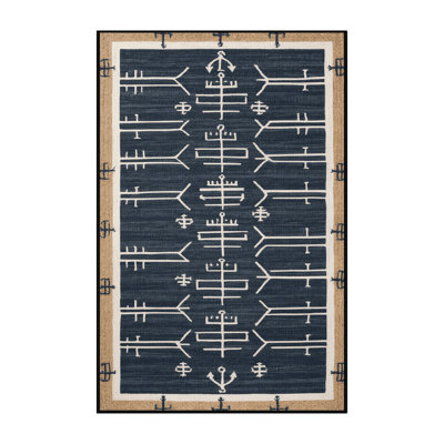  Washable Minimalist ships Nautical Area Rug