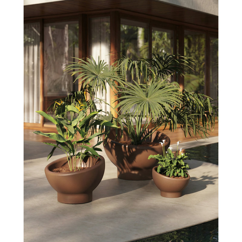 Luna Planter, Clay, 10.75" H x 15.75" W x 15.75" D