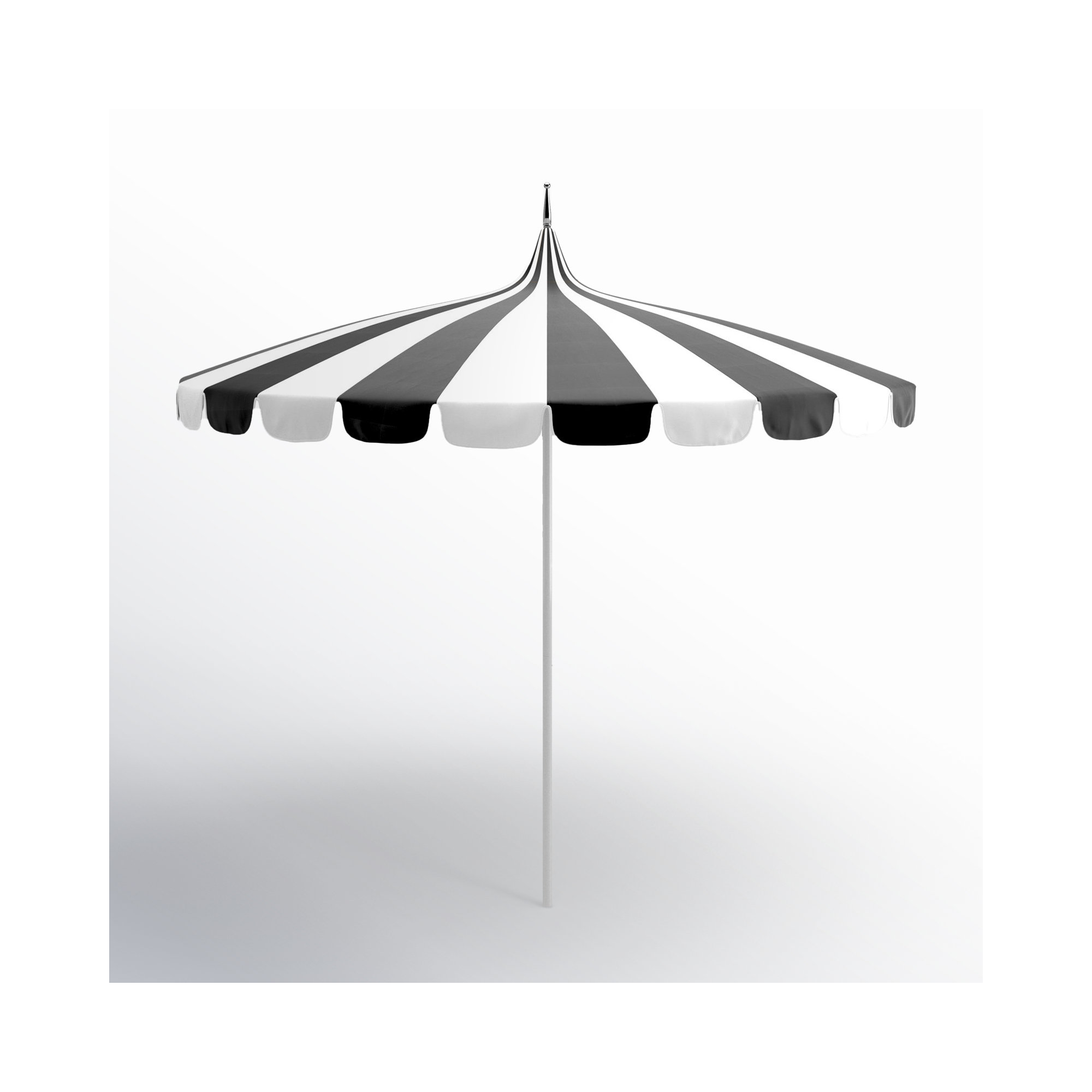 8.5' Sunbrella® Two-Tone Pagoda Umbrella, Black - Pacifica