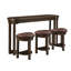 Ensemble de table de bar 4 pièces avec 3 tabourets de bar rembourrés en polyuréthane, ensemble de salle à manger à hauteur de comptoir en bois massif pour la cuisine, le salon et le coin repas-993603600