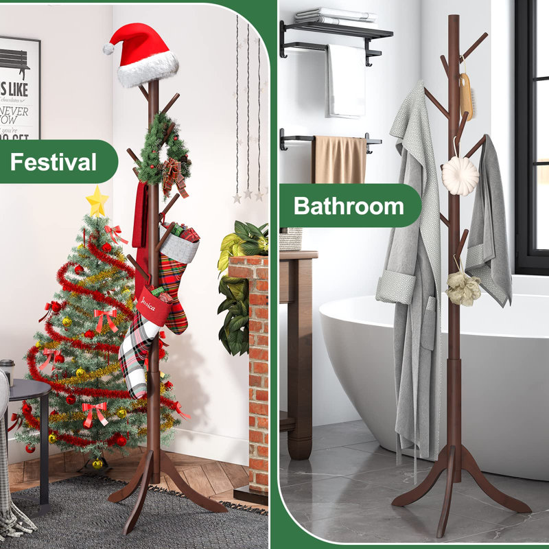 Anthi Bamboo / Rattan Freestanding Coat Rack