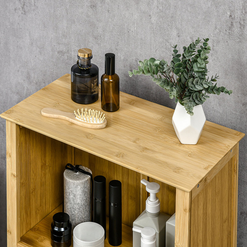 Armoire - Facilitez le rangement de votre salle de bain et de votre salon avec plusieurs portes à tablettes, solution de plancher naturelle