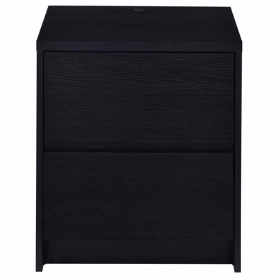 2-Drawer Bedroom Nightstand, Led Lights And Usb